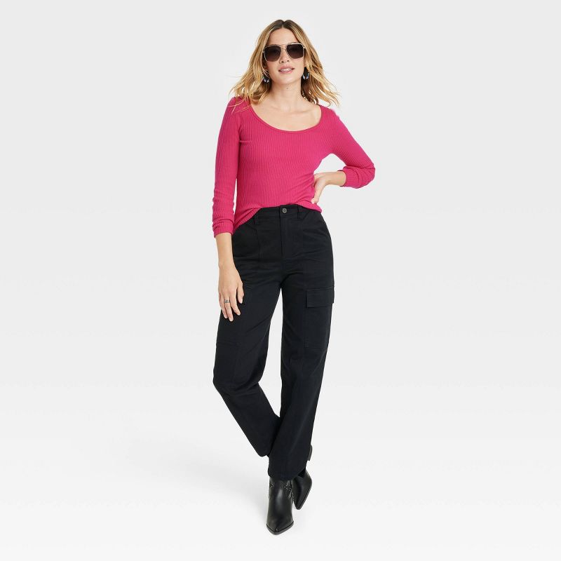 Women's Shrunken Rib Scoop Neck Pullover Sweater - Universal Thread™, 4 of 11