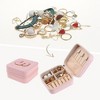 Unique Bargains Travel Letter Design Mini PU Leather Jewelry Box for Women's Girls' Birthday Gift - 2 of 4