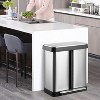 8 +9.5 Gal Dual Trash Can, Two Compartment Trash Can with 1 Recycling Bin, Garbage Can for Kitchen - 4 of 4