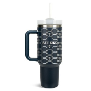 Elanze Designs Bee Kind Honeycomb Hive Queen 40 oz. Stainless Steel, Large Water Bottle Coffee Mug, Spill & Leak Resistant, Thermal Travel Tumbler - 1 of 1