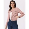 INSPIRE CHIC Women's Button Down Collarless Long Sleeve Jean Jackets - 2 of 4