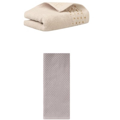 REGALWOVEN Cotton Soft Absorbent Hand Towel for Bathroom Kitchen Hotel Spa 14" x 30"/13" x 30" 2 Pcs
