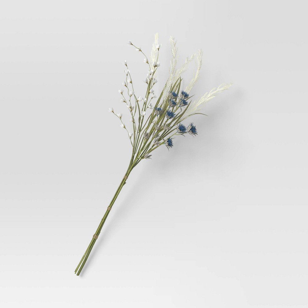 Photos - Other interior and decor Mixed Floral Branch Blue - Threshold™