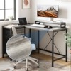43" L Shaped Gaming Desk, Computer Desk with Power Outlets & Led Lights, Corner Desk with Monitor Stand - 3 of 4