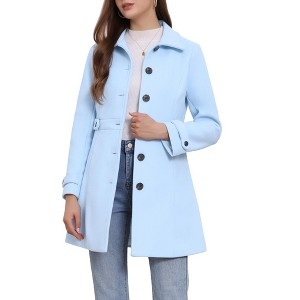 INSPIRE CHIC Women's Winter Classic Single Breasted Outwear Overcoat with Pockets - 1 of 4