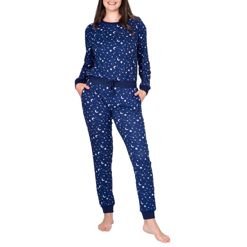 Blis Women's Crew Neck Pajama Set with Jogger, 1 of 6