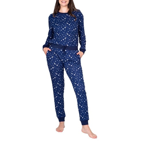 Blis Women's Crew Neck Pajama Set With Jogger Cosmic Cozy S : Target