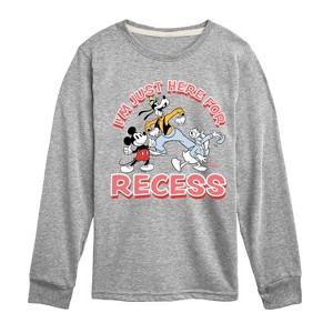 Boys' - Disney - I'm Just Here For Recess Long Sleeve Graphic T-Shirt - 1 of 4