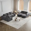 Modern Curved Chenille Sectional Sofa with 2 Chaise Lounges, Convertible L-Shaped 6-Seat Modular Couch for Living Room & Bedroom–The Pop Home - 2 of 4