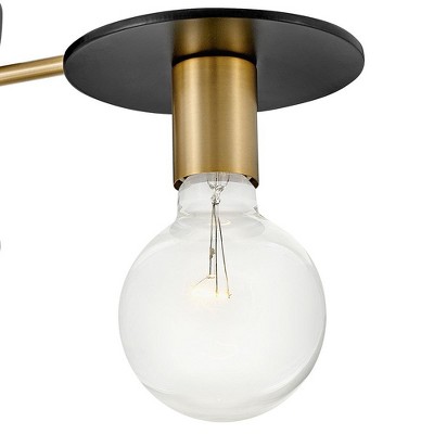 Bobbie Lacquered Brass & Black Globe 3-Light LED Chandelier