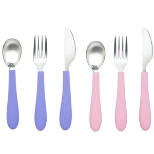 WeeSprout Kids Stainless Steel Utensils Set - Premium 18/8 Grade Silverware Kit - 2 Spoons, 2 Forks, 2 Knives - 1 of 4