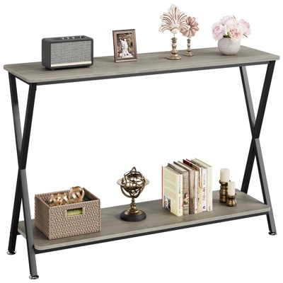 Sofa Tables – Slim Long Console Table for Behind Couch, 2-Tier Industrial Design Entryway Console Table for Living Room, Hallway, and Foyer