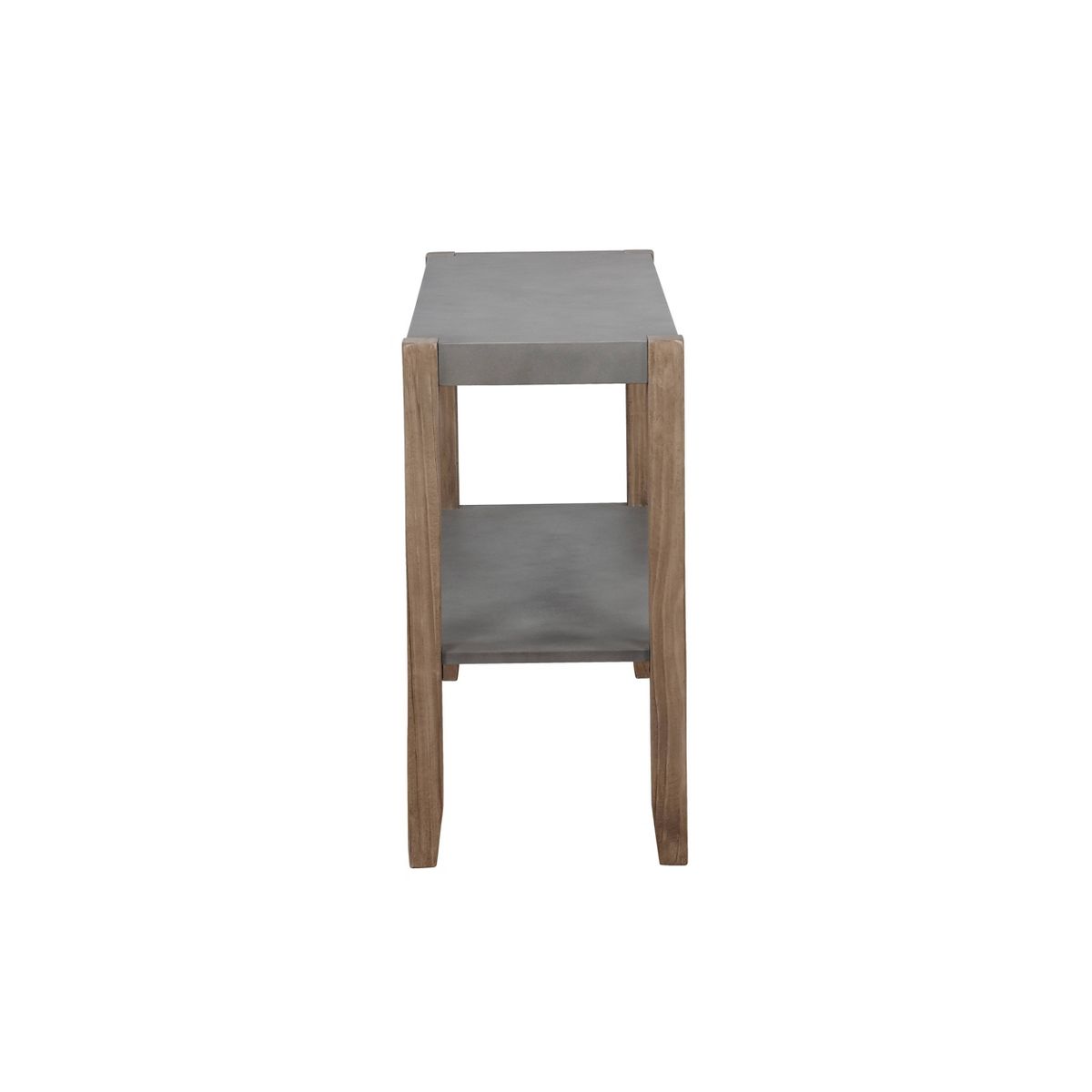 Alaterre Furniture 40" Davenport Faux Concrete and Wood Console Table Light Amber: Modern Entryway Furniture - thumbnail 4
