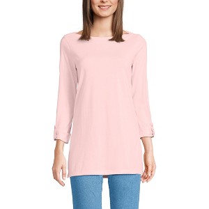 Lands' End Women's Supima Cotton Adjustable 3/4 Sleeve Boatneck Tunic - 1 of 4
