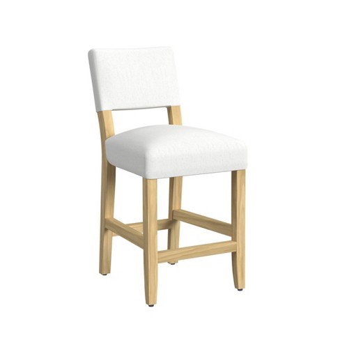 Open Back Counter Height Barstool White HomePop