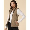 Allegra K Women's Stand Collar Lightweight Gilet Quilted Zip Vest - 2 of 4