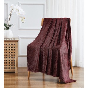 Kate Aurora Floral Ferns Shabby Chic Styled Oversized Ultra Soft & Plush Accent Throw Blanket - 1 of 1