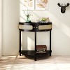 KWPZQEB Entryway Console Table - Half Moon Design, Vintage Sofa Table with 2 Storage Cabinet and Bottom Shelf for Living Room, Hallway - 2 of 4