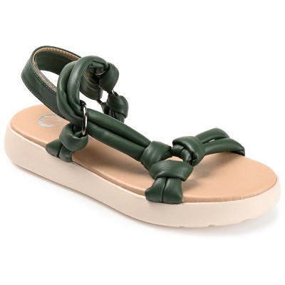 Journee Collection Womens Marri Tru Comfort Foam Multi Strap Flat Sandals Olive 7