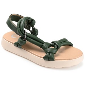 Journee Collection Womens Marri Tru Comfort Foam Multi Strap Flat Sandals Olive 7 - 1 of 4