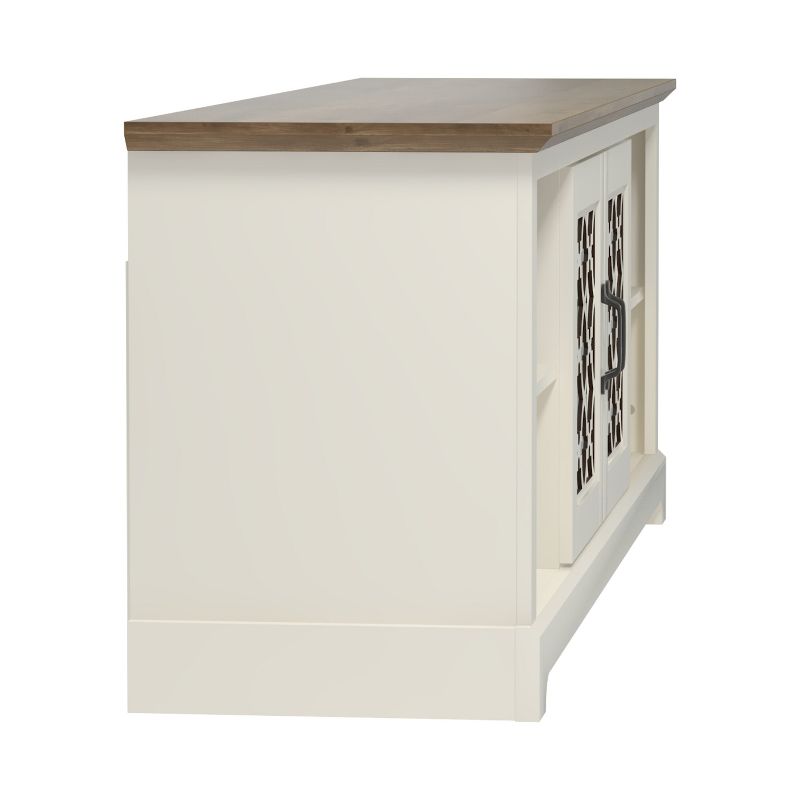 Galano Heron 68.2 in. 2 Door TV Stand Fits TV's up to 75 in. in Ivory with Knotty Oak, Black with Knotty Oak, 4 of 15