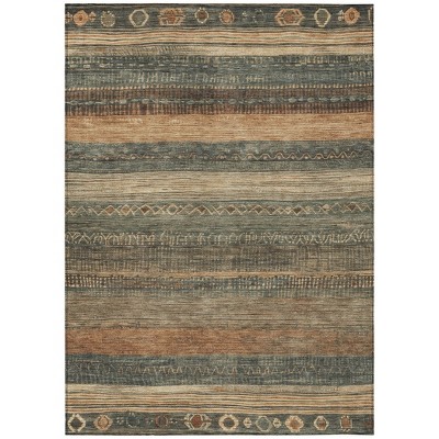HomeRoots 10' X 14' Fern Green And Rust Aztec Washable Indoor Outdoor Area Rug