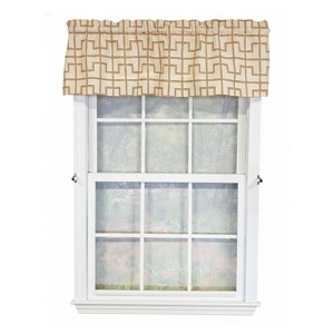 RLF Home 100% Cotton High Quality Torres Tailored Window Valance with 1.5" Rod Pocket 50" W X 12" L Cream - 1 of 4