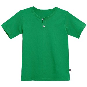 City Threads Boys Soft Organic Cotton Jersey Short Sleeve Henley Tee - USA-Made - 1 of 4