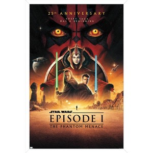 Trends International Star Wars: The Phantom Menace - 25th Anniversary One Sheet Framed Wall Poster Prints - 1 of 4