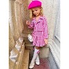Pink Power Houndstooth Blazer And Pleated Skirt Set Mia Belle Girls - 2 of 4