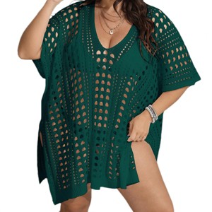 Womens Swimsuit Cover Up Hollow Out Swimwear Beach Bathing Suit Bikini Coverups Regular - 1 of 4