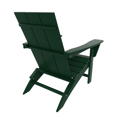 Dark Green Poly Lumber Folding Adirondack Chair Set of 4