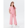 Mocamel Girl's Sports Simple Texture Casual Round Neck Short Sleeves and Loose Pant 2 piece Set - 2 of 4