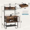Besiter 60" Kitchen Baker's Rack with LED Light 6-Tier Microwave Stand with Storage Drawer Cabinet & 8 Hooks - 4 of 4