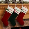 FIONECA Winter Classic Personalized Quilted Stocking w/Bow- in Green - 3 of 3
