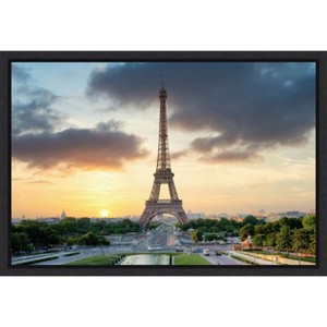 Amanti Art Eiffel Tower Sunset by Alan Blaustein Canvas Wall Art Print Framed 23 x 16-in. - 1 of 4