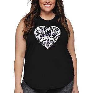 LA Pop Art Dog Heart - Women's Word Art Tank Top - 1 of 4