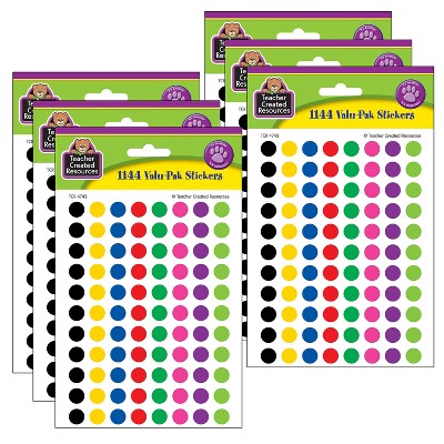 Teacher Created Resources Mini Smiley Stars Valu-Pak Stickers, 1144 per Pack, 6 Packs