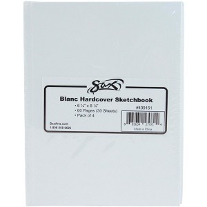 Sax Blanc Hardcover Sketchbook, 6-1/4 x 8-1/4 Inches, 60 Sheets Each, Pack of 4 - 1 of 3