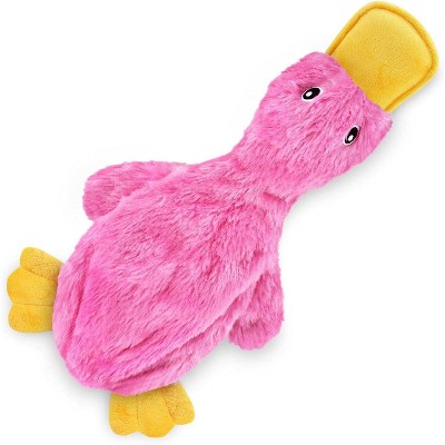 Link Active Crinkle Dog Toy for Small, Medium, and Large Breeds, Cute No Stuffing Duck with Soft Squeaker (2 Pack)