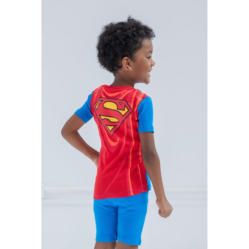 DC Comics Justice League The Flash Superman Batman Pajama Shirts and Shorts Toddler, 4 of 8