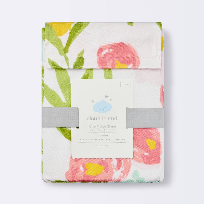 Fitted Crib Sheet Floral - Cloud Island&#8482; Pink, 6 of 9