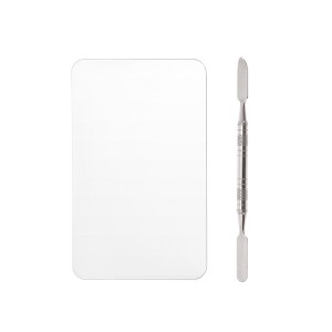 Unique Bargains Small Square Without Finger Hole Foundation Spatula Makeup Mixing Palettes  Silver Tone 1 Set - 1 of 4