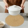 REGALWOVEN Round Placemats Set of 6 Woven Placemats for Home and Kitchen Indoor Table Mat Wipe Clean - 4 of 4