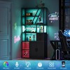 Bakers Rack with Power Outlet and LED Light, Microwave Stand with Storage, Farmhouse Coffee Bar Cabinet with Wine Rack - 3 of 4