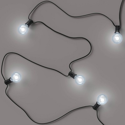 Electric String Lights with 10 Nylon Lanterns (Silver) 