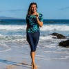 Calypsa Women's Above The Elbow Sleeve UPF 50+ Lena Swim Top - 4 of 4