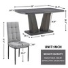 CAVINAS Dining Table for 6 Rectangular Marble Top and V-Shape MDF Base Table for Dining Room, Gray - 4 of 4