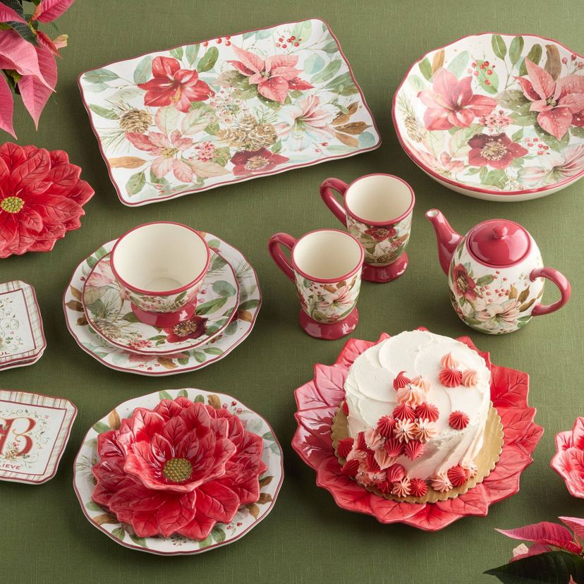 Certified International  Winter Blooms Dinnerware Collection