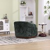 CAVINAS Swivel Fabric Accent Chair with 360 Degree Rotation, Upholstered Barrel Armchair with Metal Base and Removable Back Pillow - 3 of 4